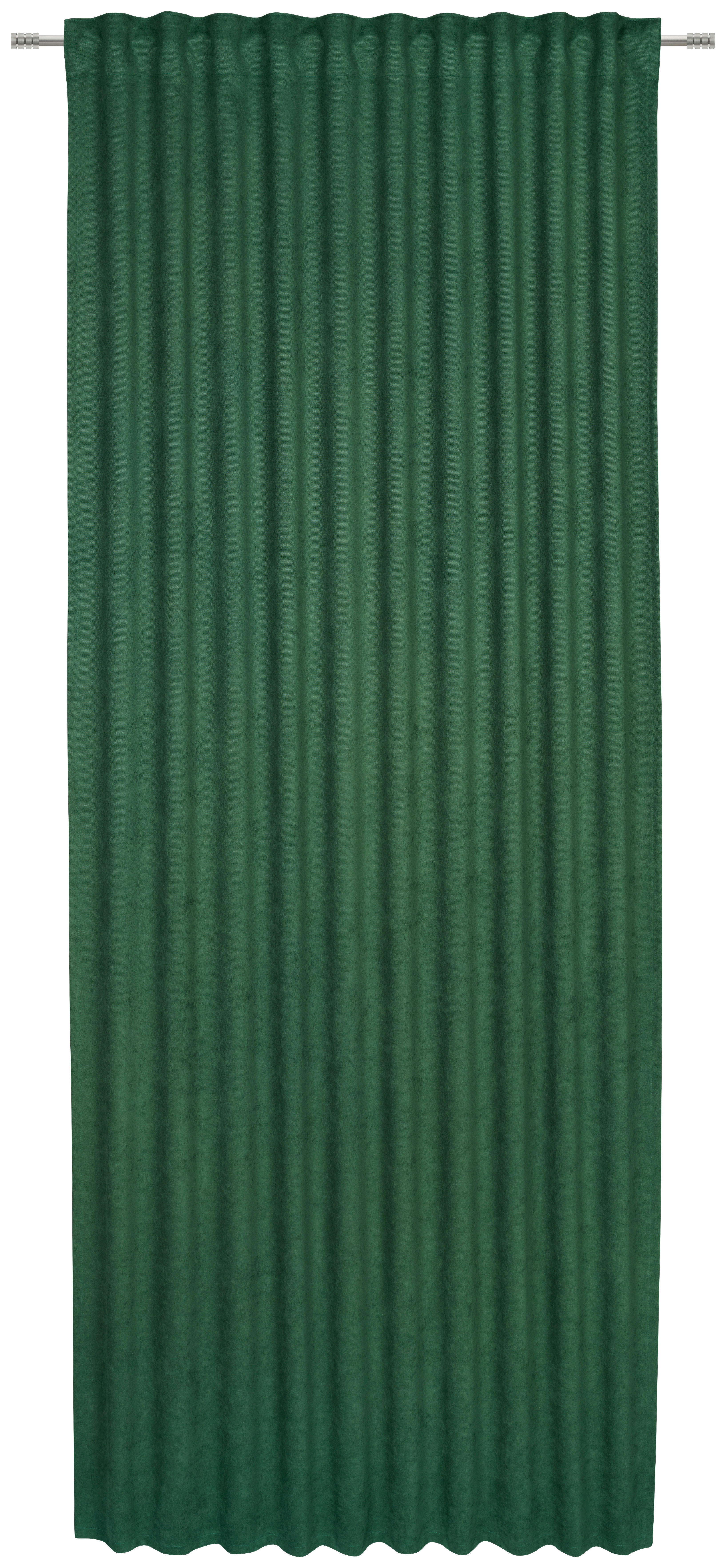 HOTOVÝ ZÁVĚS, neprůsvitné, 140/245 cm - tmavě zelená, Konvenční, textil (140/245cm) - Esposa