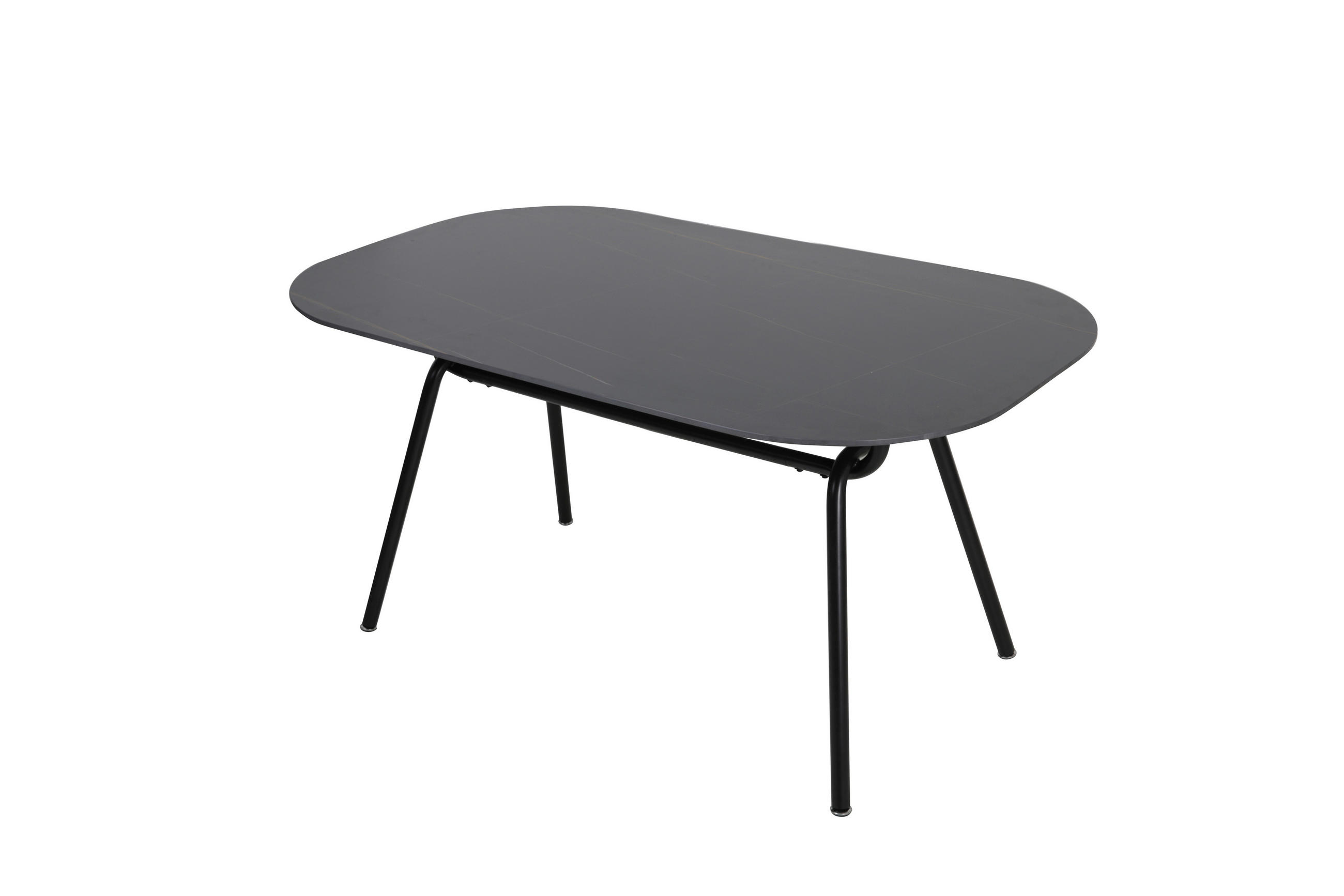 ESSTISCH rechteckig Schwarz  - Schwarz, Design, Stein/Metall (150/90/75cm) - Livetastic