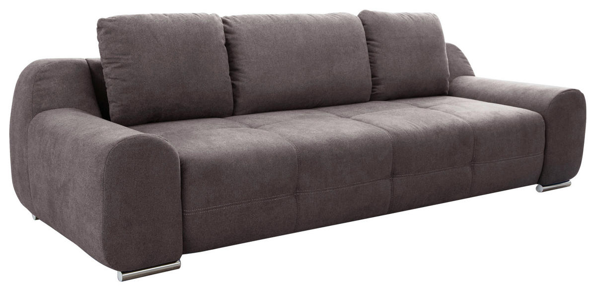 BIGSOFA in Flachgewebe Dunkelbraun  - Dunkelbraun, Basics, Textil/Metall (266/70/102cm) - Sit & More