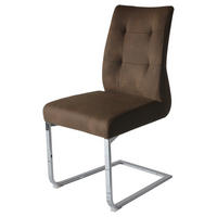 SCHWINGSTUHL-SET 2 Stück  in Stahl Mikrofaser  - Silberfarben/Braun, LIFESTYLE, Textil/Metall (47/96/62cm) - MID.YOU