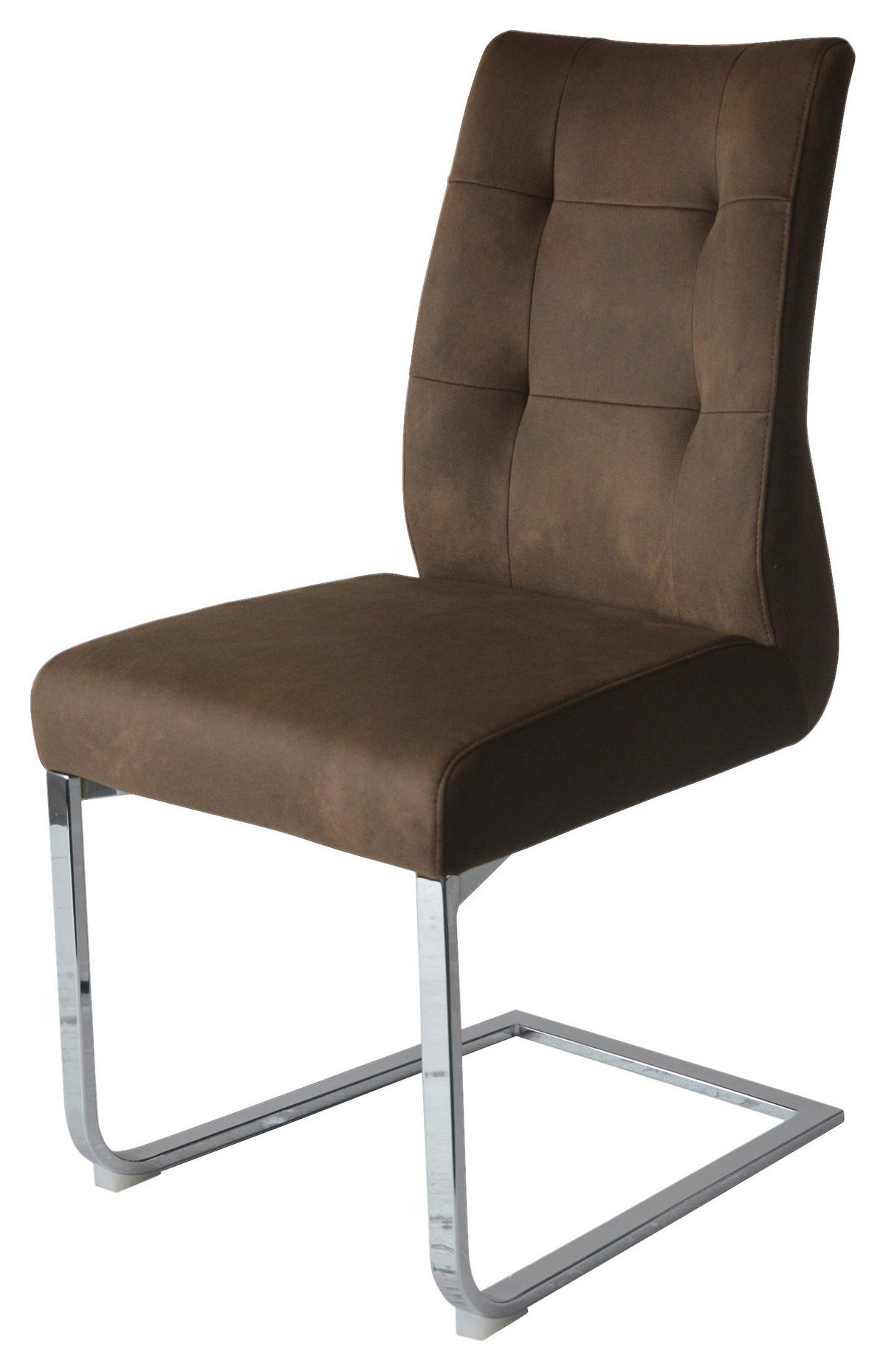 SCHWINGSTUHL-SET 2 Stück  in Stahl Mikrofaser  - Silberfarben/Braun, LIFESTYLE, Textil/Metall (47/96/62cm) - MID.YOU