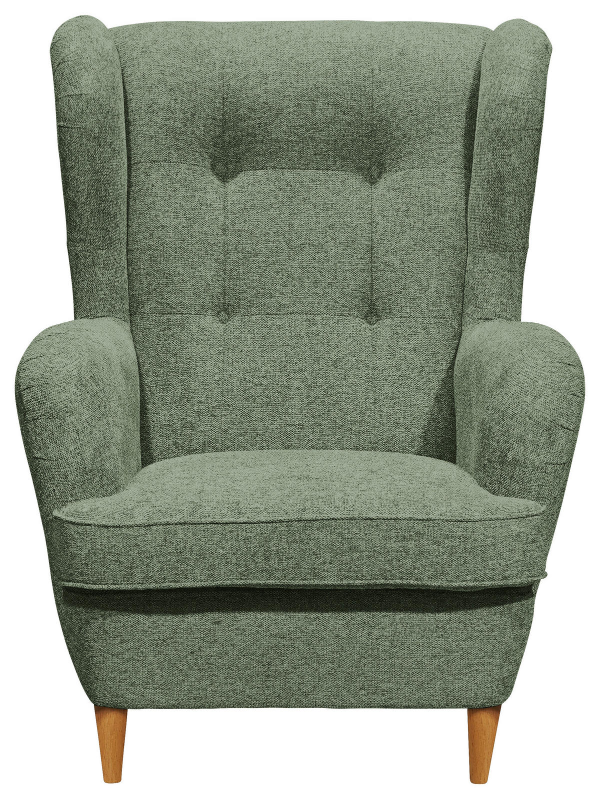 ÖRONLAPPSFÅTÖLJ i vävt tyg olivgrön, ek Wotan  - olivgrön/ek Wotan, Basics, trä/textil (78/102/98cm) - MID.YOU