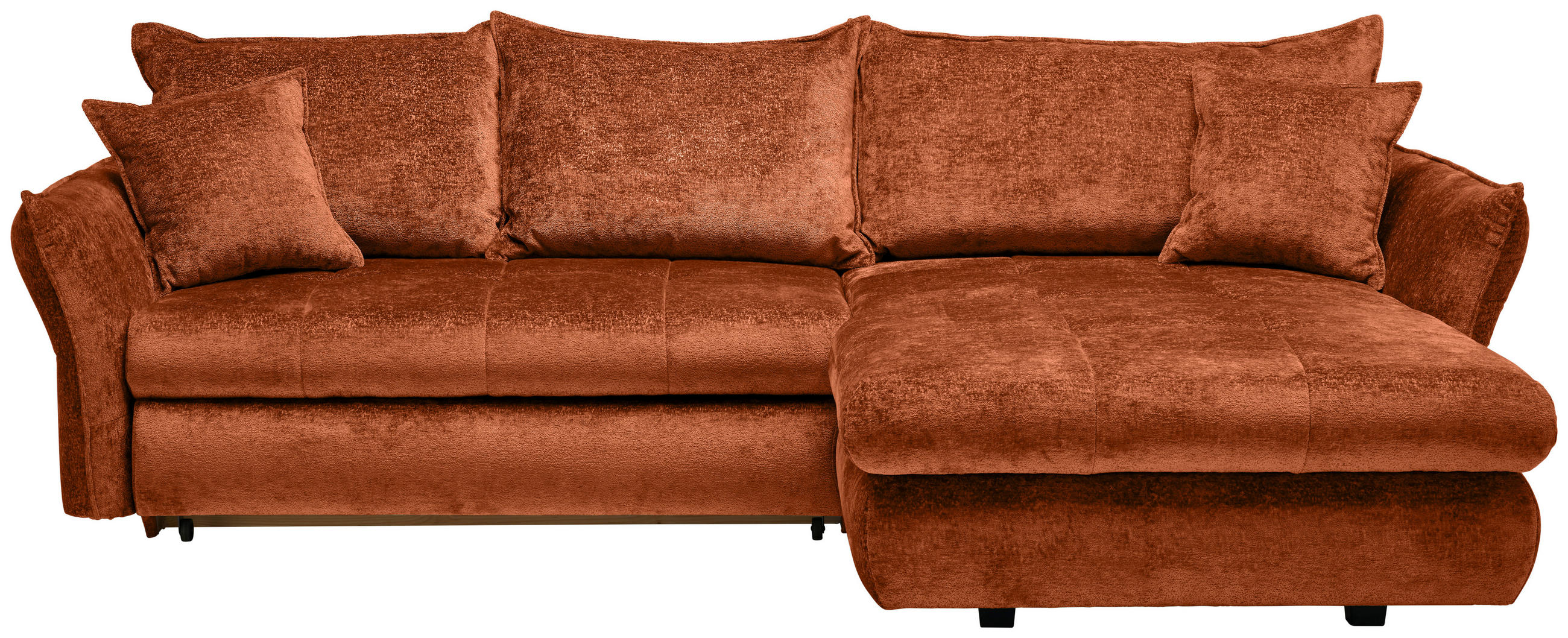 ECKSOFA in Chenille Bronzefarben  - Schwarz/Bronzefarben, Konventionell, Kunststoff/Textil (275/180cm) - Stylife