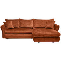 ECKSOFA in Chenille Bronzefarben  - Schwarz/Bronzefarben, Konventionell, Kunststoff/Textil (275/180cm) - Stylife