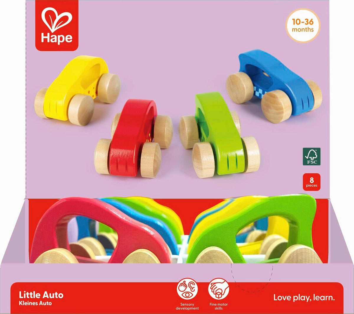 SPIELZEUGAUTO - Blau/Hellrot, Basics, Holz/Metall (10/6,1/5,4cm) - Hape