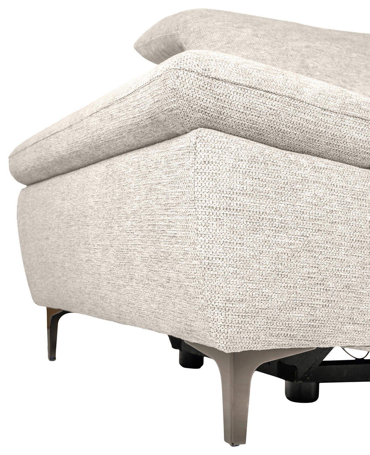 ECKSOFA Beige Webstoff  - Beige/Schwarz, KONVENTIONELL, Textil/Metall (288/225cm) - Carryhome