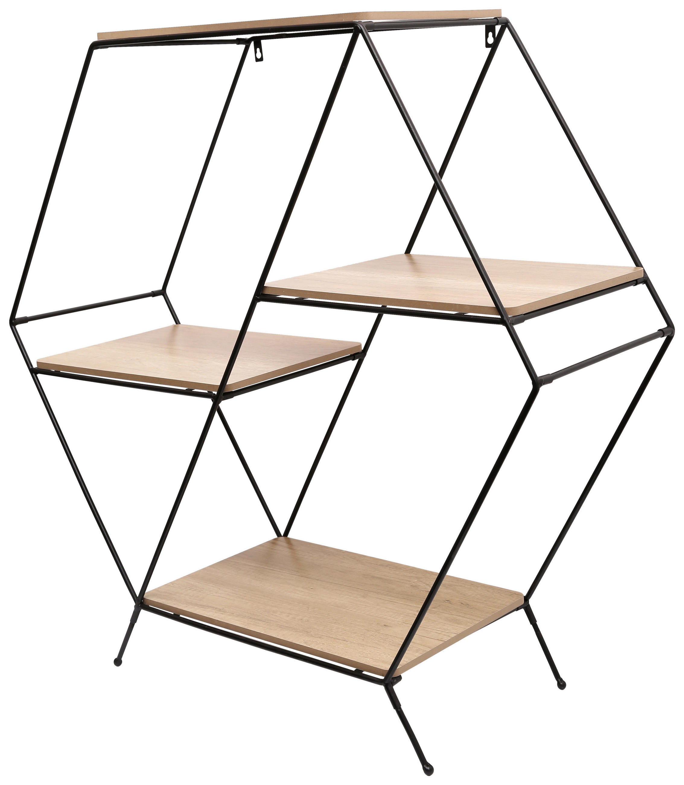 Regal Mailand B: 75 cm Naturfarben/Schwarz