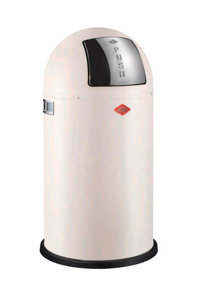 ABFALLSAMMLER PUSHBOY 50 L  - Sandfarben/Edelstahlfarben, KONVENTIONELL, Kunststoff/Metall (40/75,5cm) - Wesco