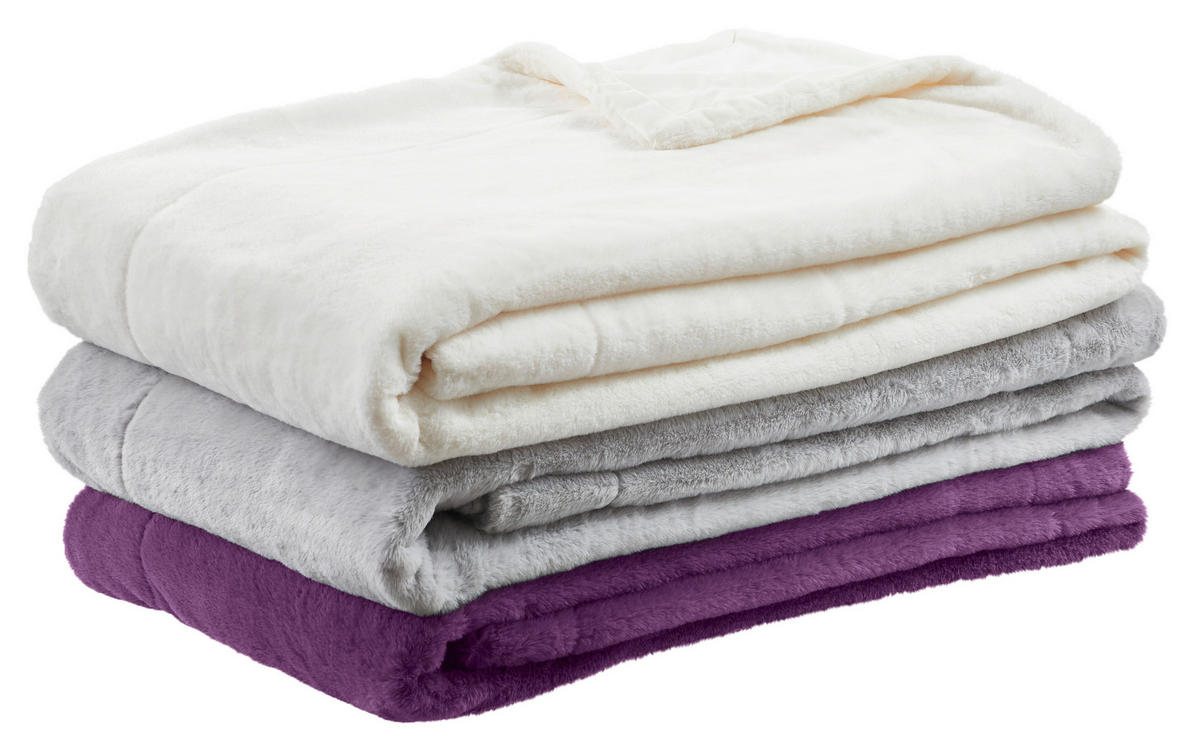 KOŽUŠINOVÁ DEKA, polyester, 150/200 cm - strieborná, Design, textil (150/200cm) - Novel