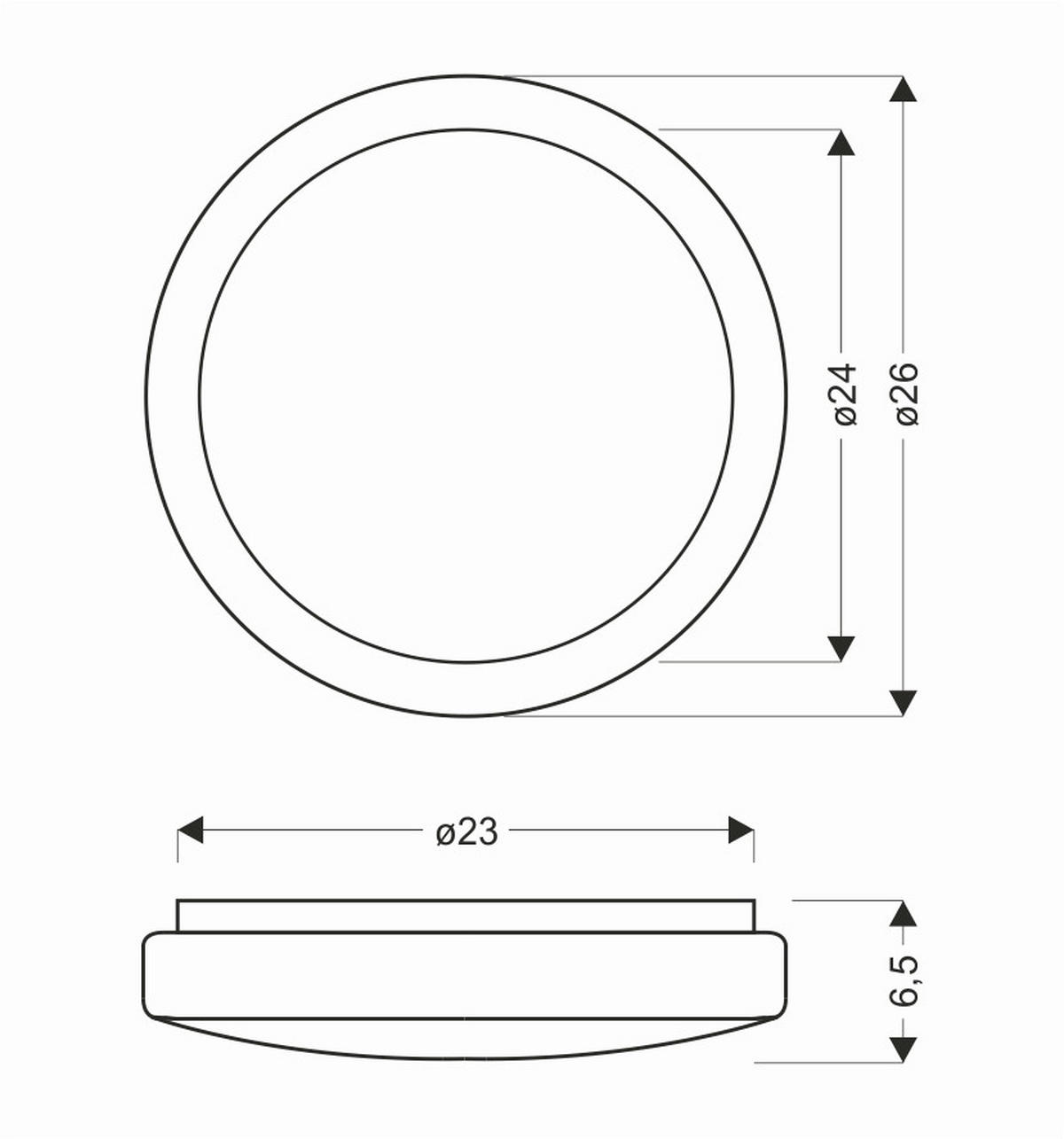 LED-TAKLAMPA Jasper 26/26/6.5 cm  - vit, Basics, metall (26/26/6.5cm)