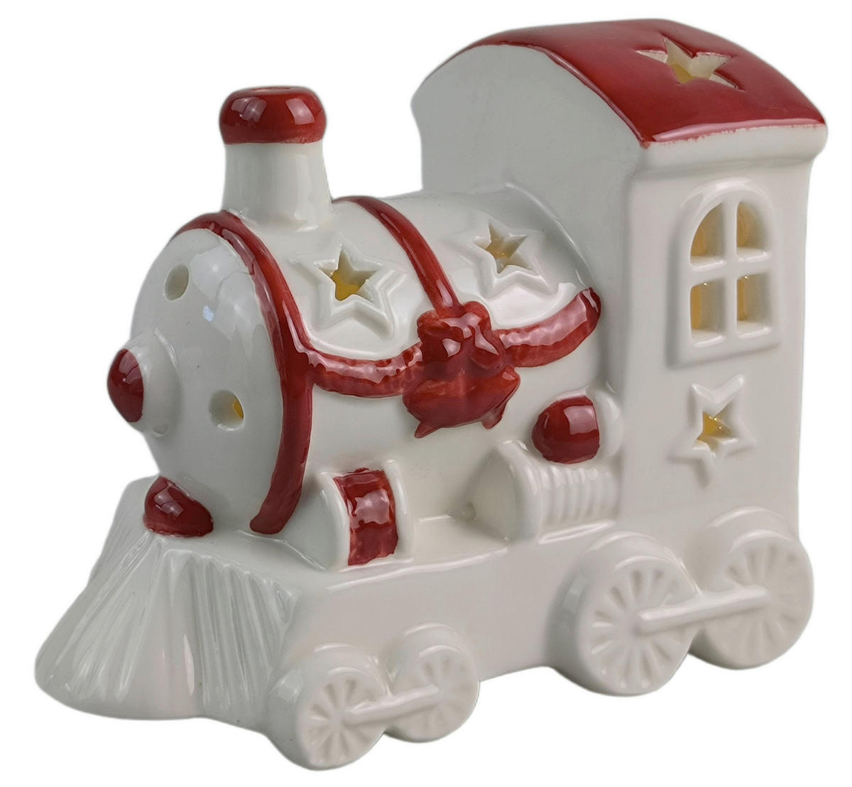 DEKOZUG - Rot/Weiß, LIFESTYLE, Keramik (12,6/7,1/10,5cm) - X-Mas