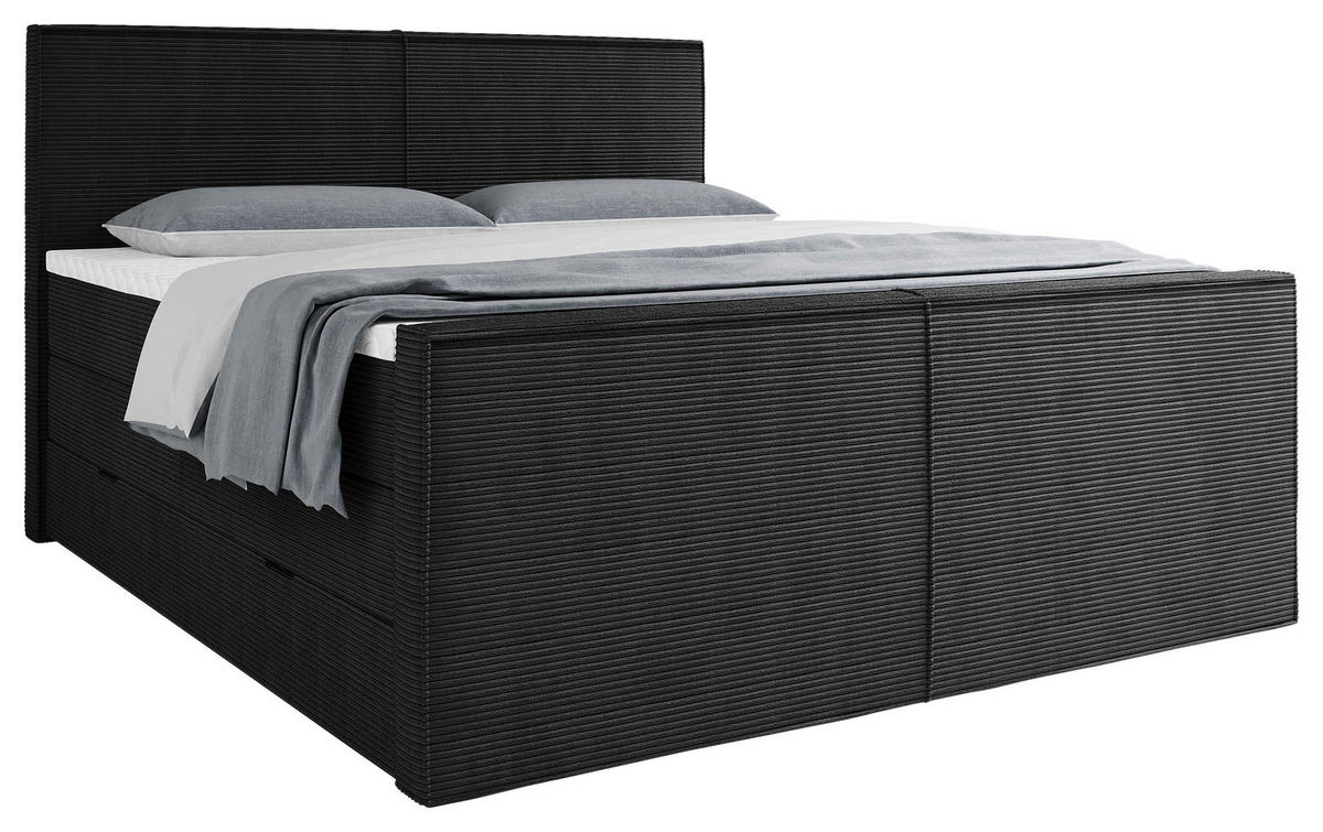 BOXSPRINGOVÁ POSTEĽ, 180/200 cm, čierna - čierna, Modern, textil (180/200cm) - Livetastic