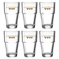 LATTE-MACCHIATO-SET Solo 6-teilig  - Transparent/Braun, KONVENTIONELL, Glas (410ml) - Leonardo