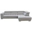 ECKSOFA Hellgrau Chenille  - Chromfarben/Hellgrau, Design, Textil (301/207cm) - Xora
