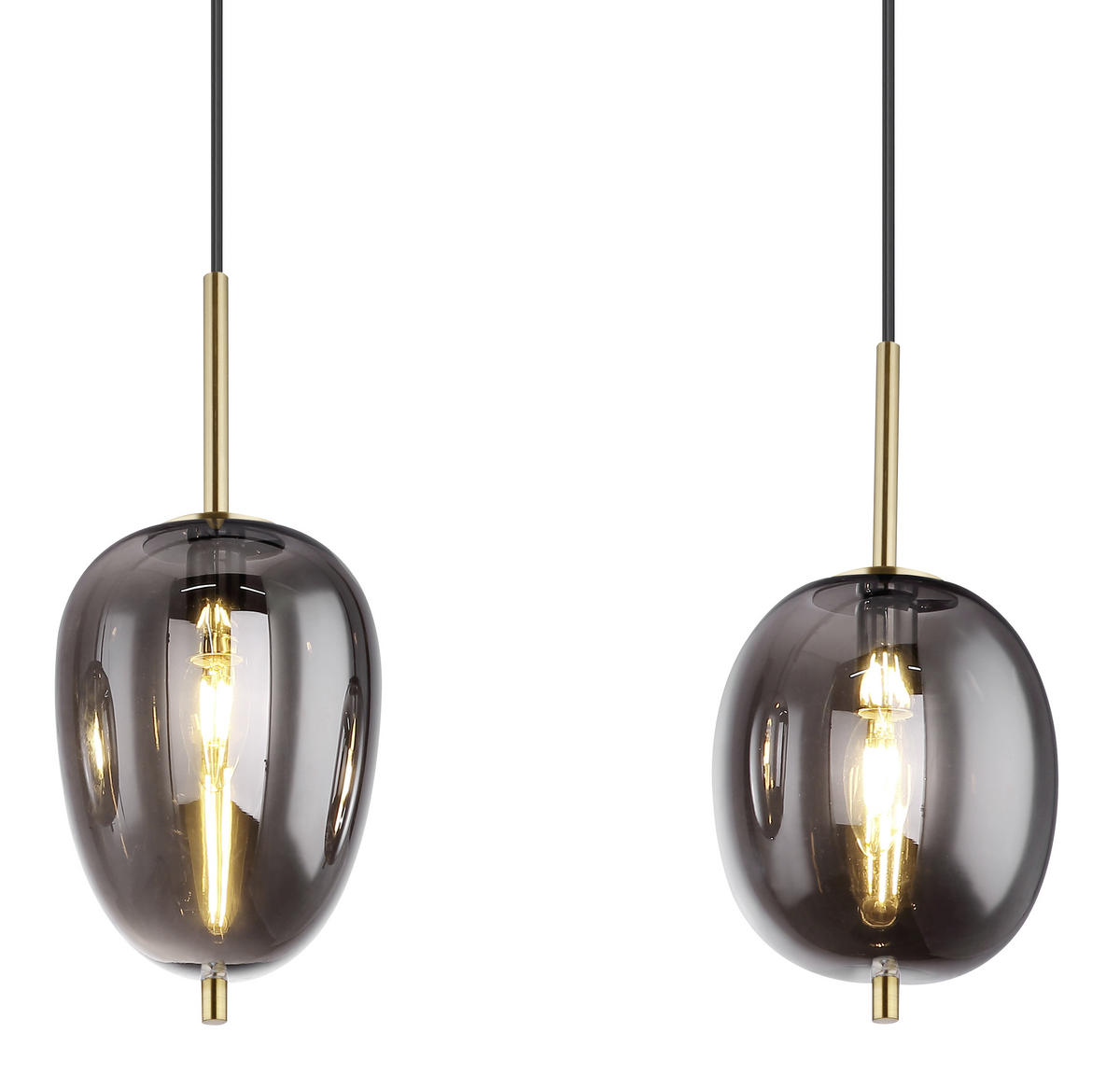 HÄNGLAMPA Blacky I 110/18,5/120 cm  - mässingsfärgad, Design, metall/glas (110/18,5/120cm) - Globo