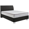 BOXSPRINGBETT 140/200 cm  in Schwarz  - Chromfarben/Schwarz, KONVENTIONELL, Kunststoff/Textil (140/200cm) - Hom`in