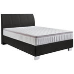 BOXSPRINGBETT 120/200 cm  in Schwarz  - Chromfarben/Schwarz, KONVENTIONELL, Kunststoff/Textil (120/200cm) - Hom`in