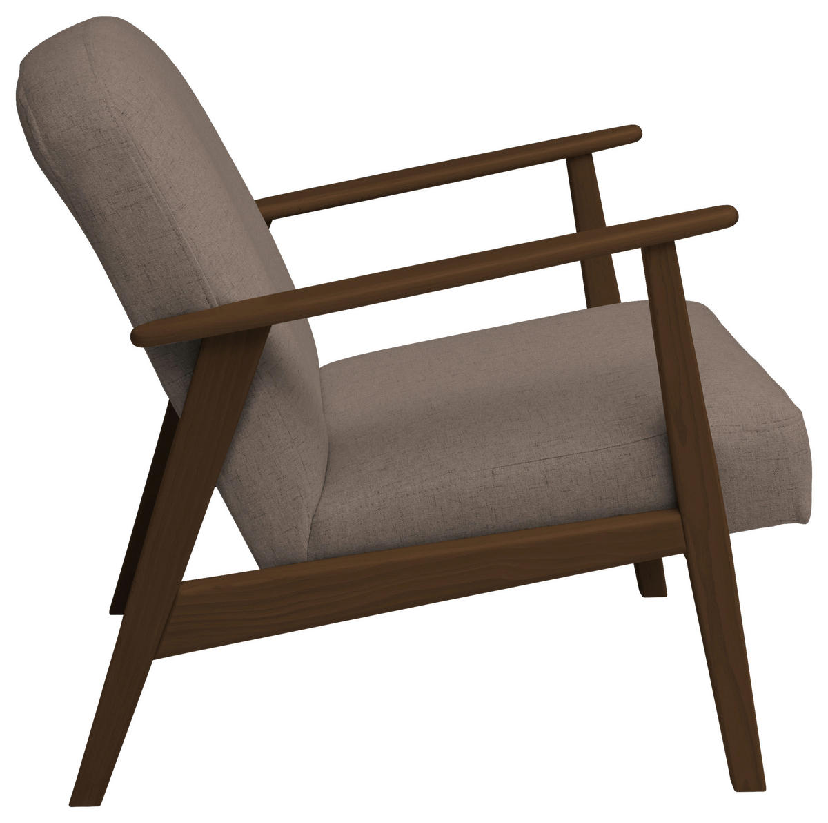 SESSEL Webstoff Hellbraun, Dunkelbraun    - Hellbraun/Dunkelbraun, Natur, Holz/Textil (63/78/78cm) - Livetastic