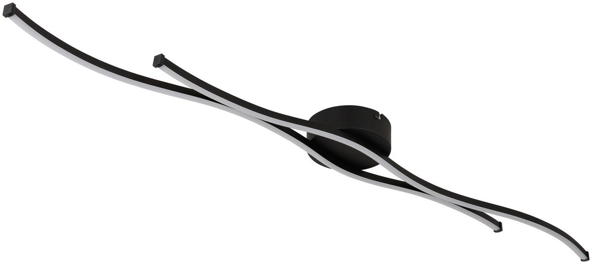 DECKENLEUCHTE 110,4/13/5,6 cm   - Opal/Schwarz, Design, Kunststoff/Metall (110,4/13/5,6cm) - Novel
