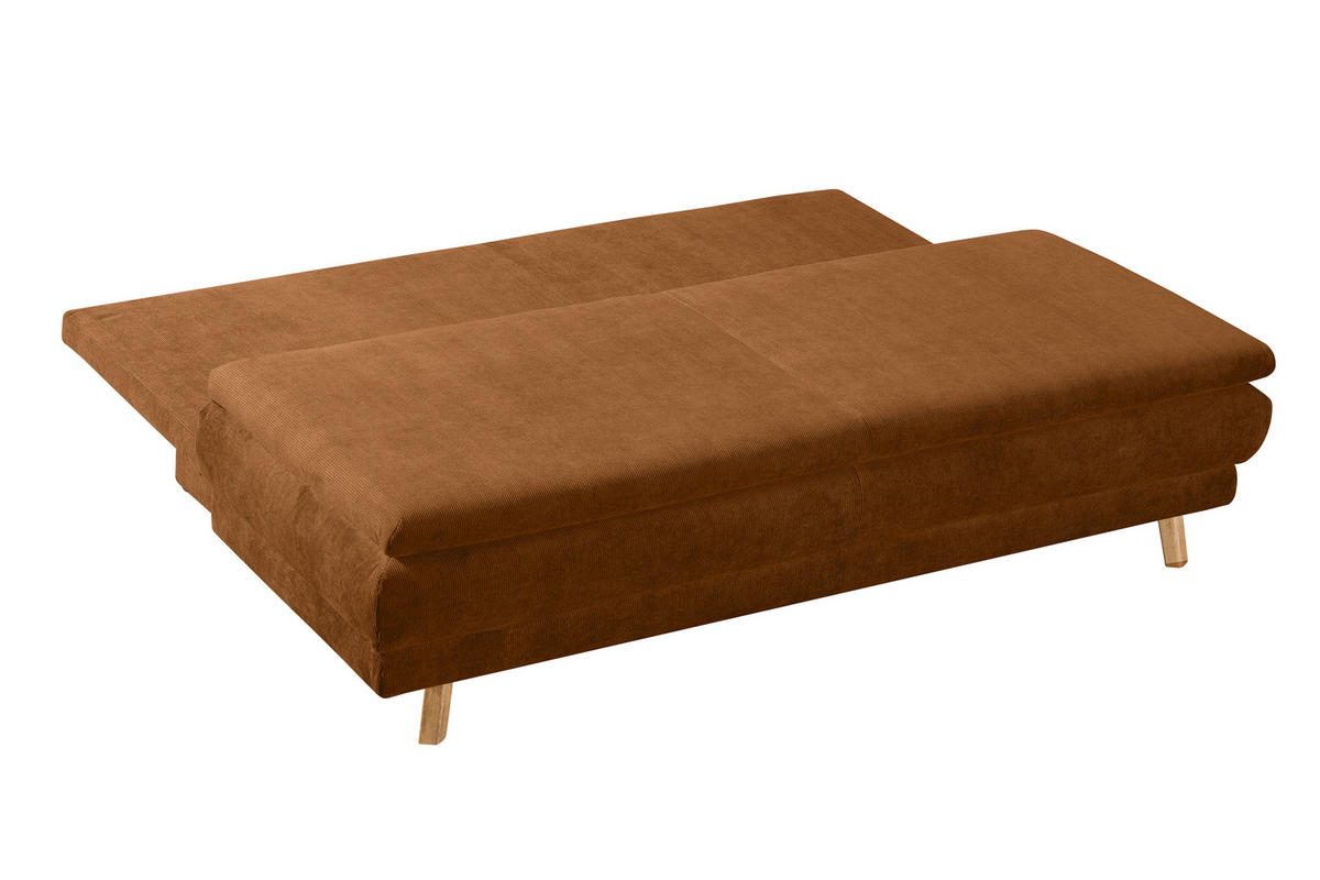 SCHLAFSOFA Feincord Rostfarben  - Rostfarben/Eiche Artisan, KONVENTIONELL, Holz/Textil (198/89/96cm) - Niels Andersson