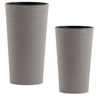 ÜBERTOPF-SET  2-teilig  - Grau, Basics, Kunststoff - Siena Garden