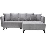 ECKSOFA Grau Chenille  - Schwarz/Grau, LIFESTYLE, Textil/Metall (255/172cm) - Carryhome