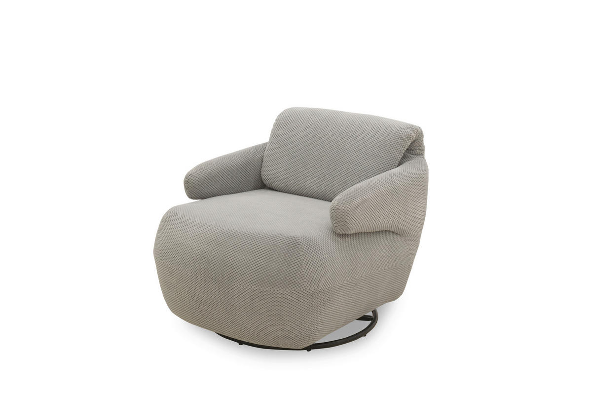 SESSEL Mikrofaser Hellgrau    - Hellgrau/Schwarz, Design, Textil/Metall (68/88/67cm) - MID.YOU
