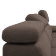 ECKSOFA in Velours Braun  - Schwarz/Braun, Design, Textil/Metall (187/295cm) - Novel