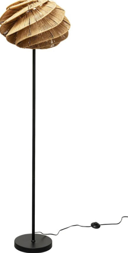 STEHLEUCHTE 45/162/45 cm   - Goldbraun/Schwarz, Natur, Naturmaterialien/Metall (45/162/45cm) - Kare-Design