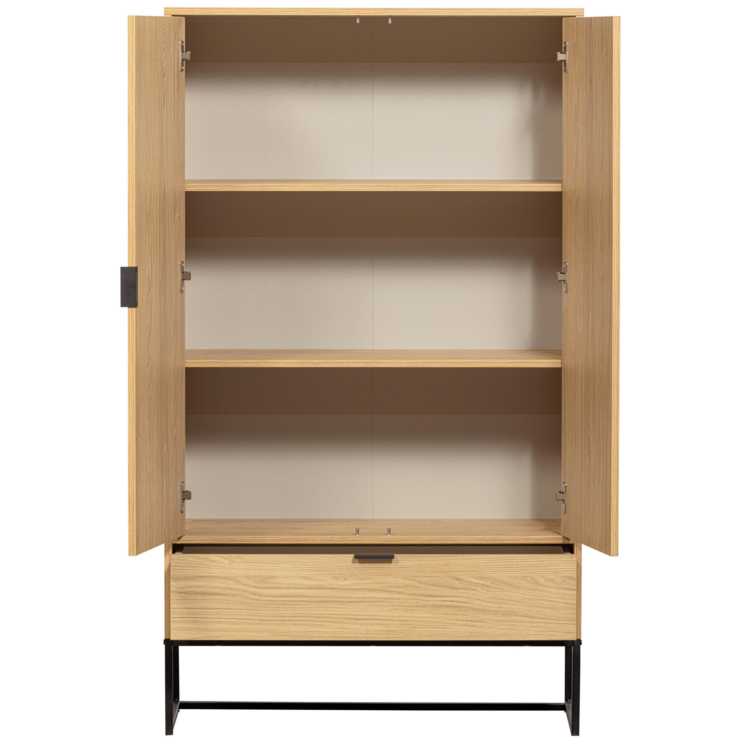 MEHRZWECKSCHRANK 85/149/36 cm  in Eichefarben  - Eichefarben/Schwarz, Design, Holz/Metall (85/149/36cm) - Livetastic