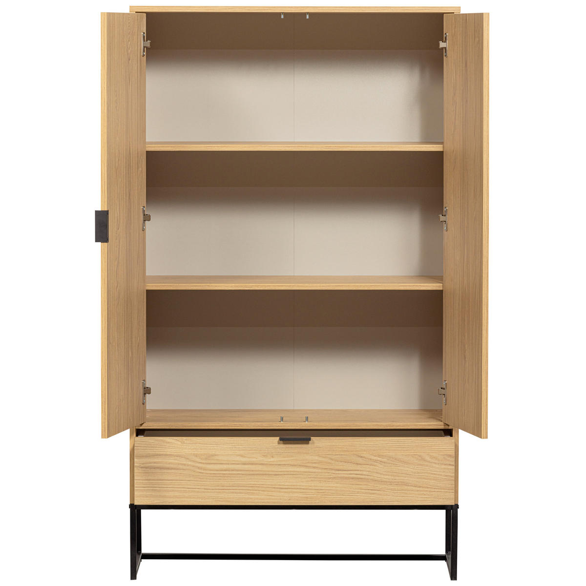 MEHRZWECKSCHRANK 85/149/36 cm  in Eichefarben  - Eichefarben/Schwarz, Design, Holz/Metall (85/149/36cm) - Livetastic
