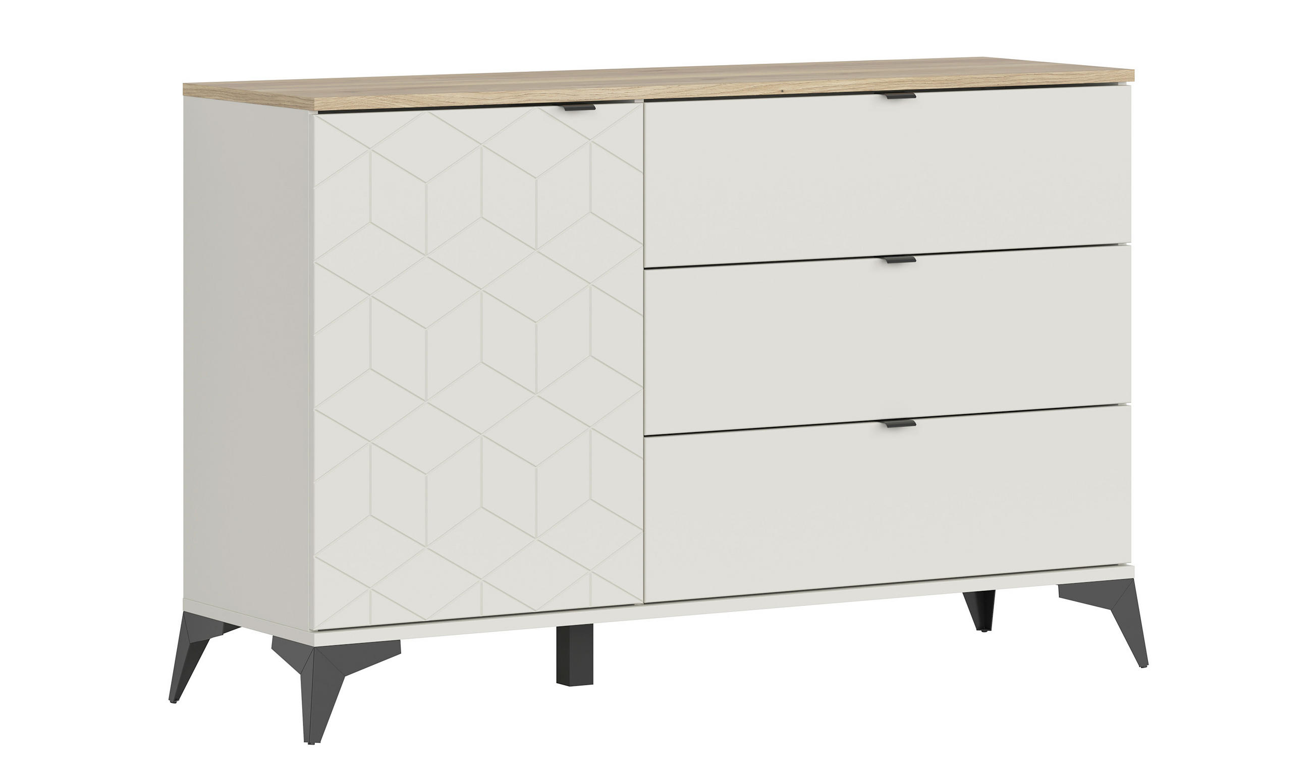 SIDEBOARD  138/90/41,5 cm 3 Schublade(n)  - Kaschmir/Eichefarben, MODERN, Holzwerkstoff/Kunststoff (138/90/41,5cm) - Milino