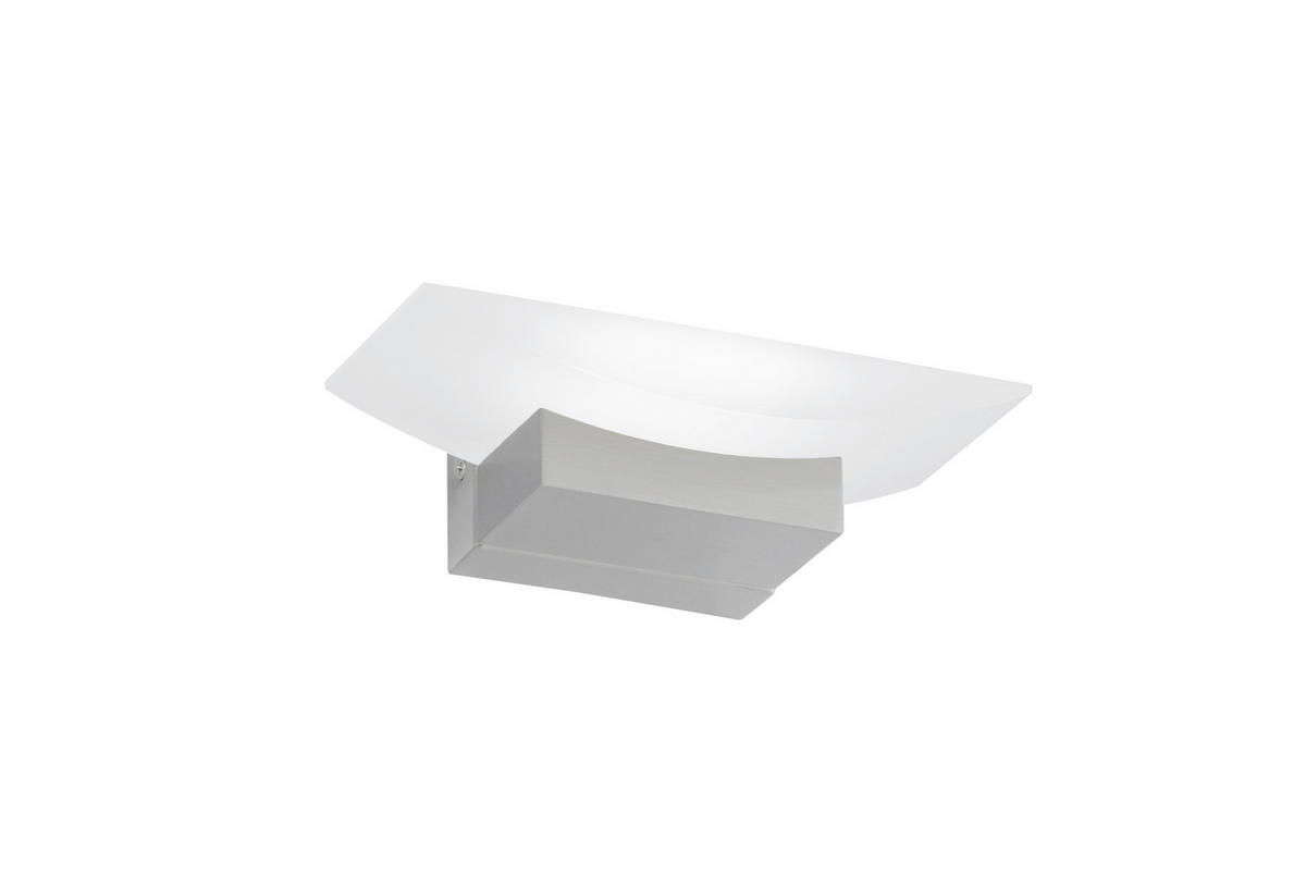 LED-WANDLEUCHTE - Weiss/Nickelfarben, Design, Glas/Metall (20/7/11cm) - Fischer & Honsel