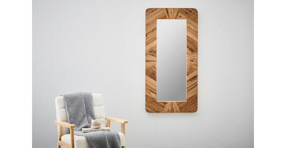 WANDSPIEGEL 61/121,5/4 cm in rechteckig - Naturfarben, LIFESTYLE, Glas/Holz (61/121,5/4cm) - Landscape