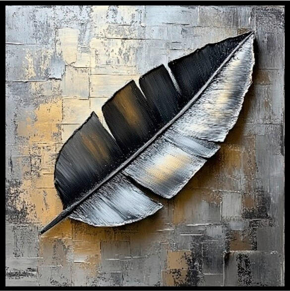 Euroart Metallbild Shimmering Leaves VI Mehrfarbig 30x30x2 cm
