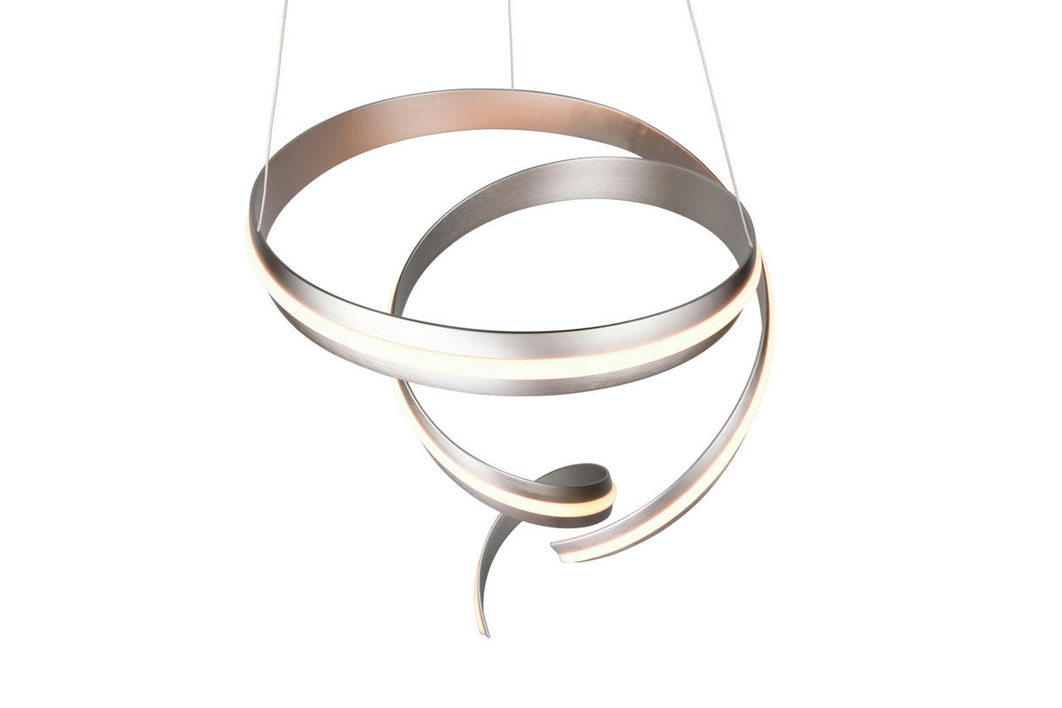 LED-HÄNGELEUCHTE Cisenna 75/300 cm   - Weiß/Nickelfarben, Design, Kunststoff/Metall (75/300cm) - Cinque