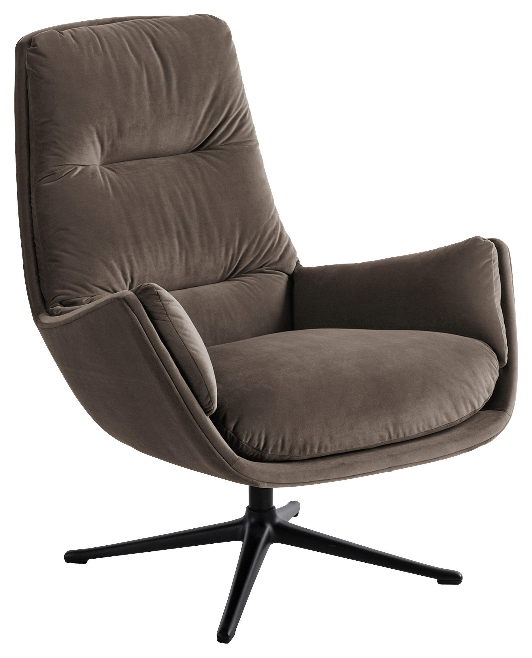 SESSEL in Samt Taupe  - Taupe/Schwarz, Design, Textil/Metall (83/94/97cm) - home24