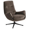SESSEL in Samt Taupe  - Taupe/Schwarz, Design, Textil/Metall (83/94/97cm) - home24