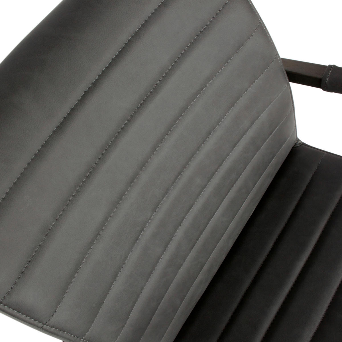 ARMLEHNSTUHL-SET 2 Stück  in Eisen Lederlook  - Anthrazit, MODERN, Textil/Metall (54/87/62cm) - Livetastic