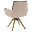 ARMLEHNSTUHL  Beinauswahl, Sitzfläche 360° drehbar, Stoff-/Lederauswahl Flachgewebe  Anthrazit, Hellgrau  - Anthrazit/Beige, Design, Holz/Textil (62/90/68cm) - Valnatura
