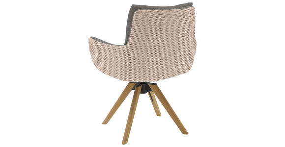 ARMLEHNSTUHL  Beinauswahl, Sitzfläche 360° drehbar, Stoff-/Lederauswahl Flachgewebe  Anthrazit, Hellgrau  - Anthrazit/Beige, Design, Holz/Textil (62/90/68cm) - Valnatura