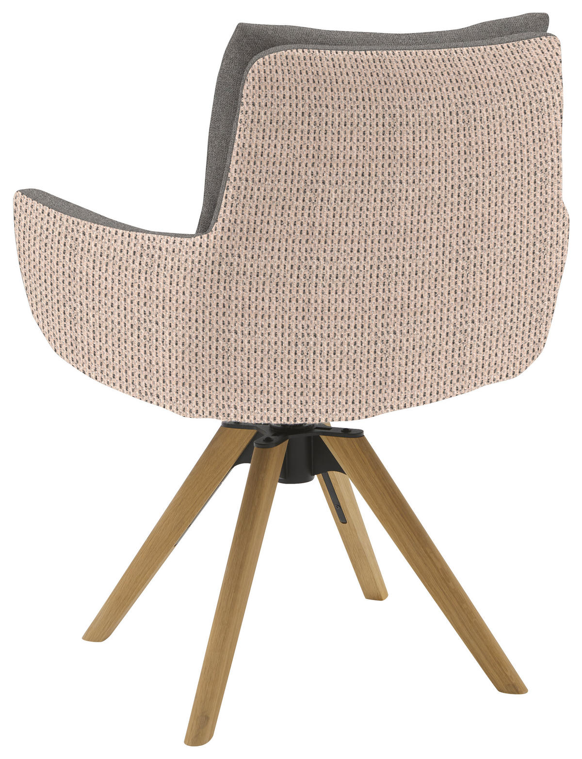 ARMLEHNSTUHL  Beinauswahl, Sitzfläche 360° drehbar, Stoff-/Lederauswahl Flachgewebe  Anthrazit, Hellgrau  - Anthrazit/Beige, Design, Holz/Textil (62/90/68cm) - Valnatura