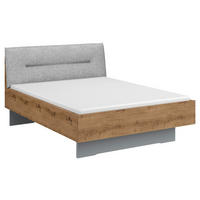 BETT 140/200 cm  in Grau, Eichefarben  - Eichefarben/Grau, Trend, Textil (140/200cm) - Stylife