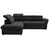 ECKSOFA in Mikrofaser Dunkelgrau  224/254 cm  - Dunkelgrau/Schwarz, Design, Kunststoff/Textil (224/254cm) - Stylife
