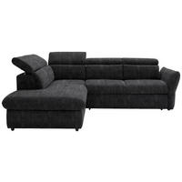 ECKSOFA in Mikrofaser Dunkelgrau  224/254 cm  - Dunkelgrau/Schwarz, Design, Kunststoff/Textil (224/254cm) - Stylife