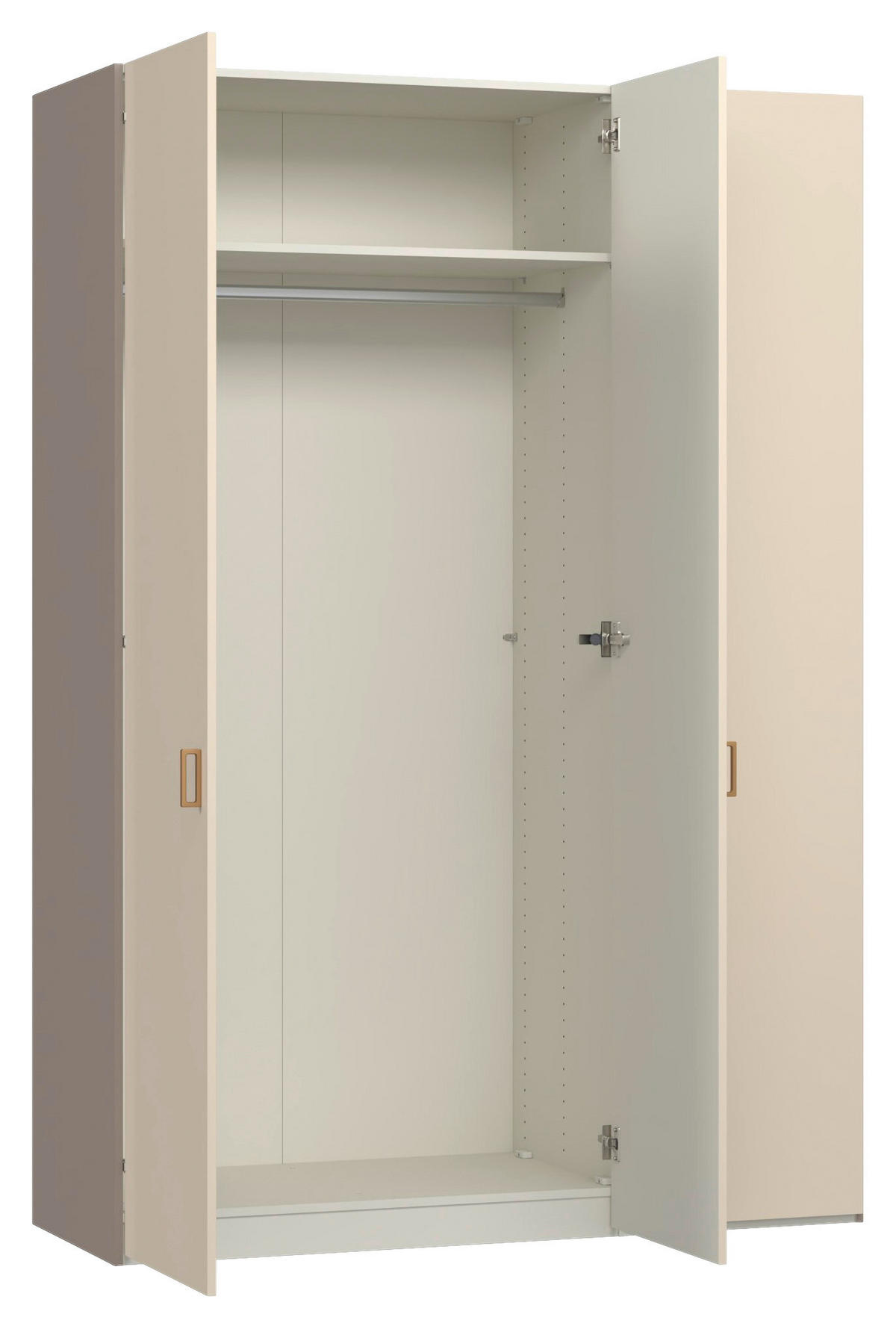 DREHTÜRENSCHRANK 152/220/59 cm,  in Creme, Hellbraun, 3-türig  - Hellbraun/Creme, Design, Glas/Holzwerkstoff (152/220/59cm) - Jutzler