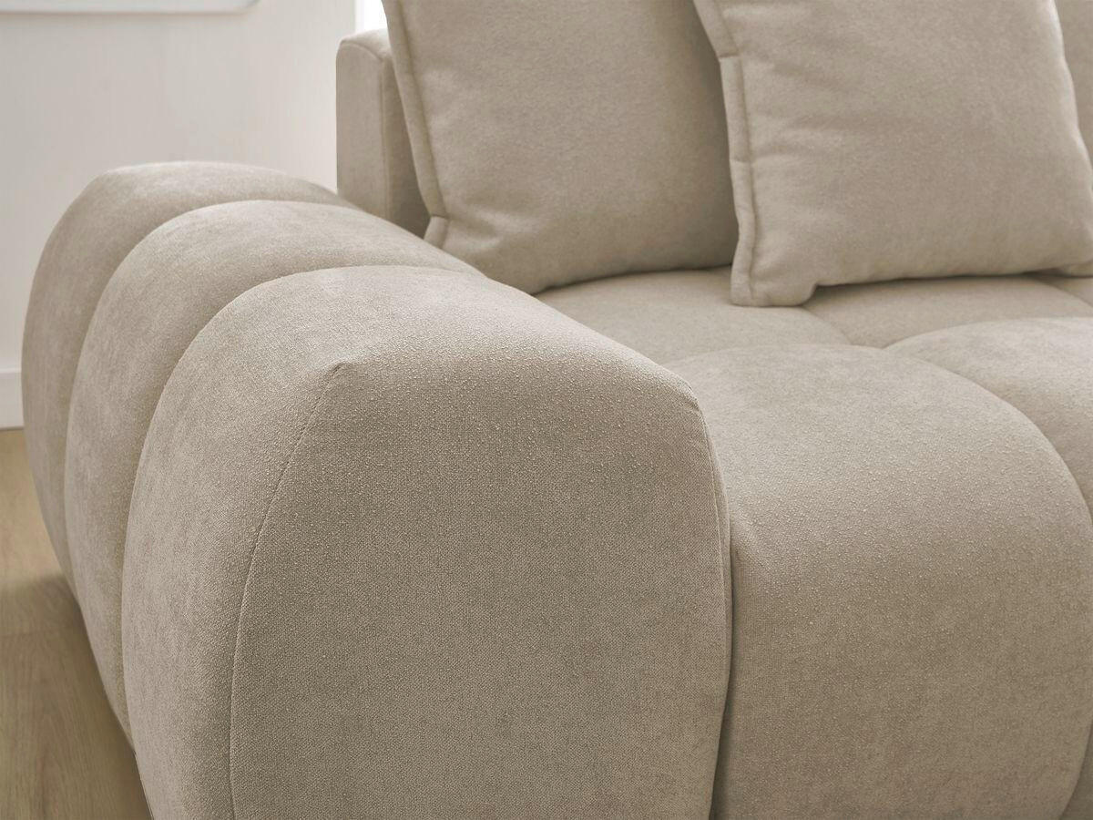 ECKSCHLAFSOFA EVEREST  mit Rücken echt, Armteil links, Armteil rechts Struktur Taupe  - Taupe/Schwarz, MODERN, Kunststoff/Textil (318/180cm) - Livetastic