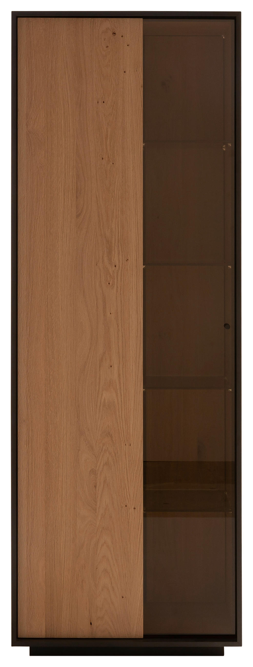 VITRINE  in massiv Kerneiche Eichefarben - Eichefarben/Anthrazit, Design, Glas/Holz (67/197/42cm) - Schöner Wohnen