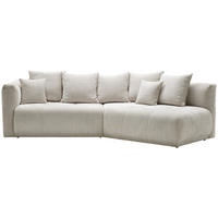 ECKSOFA in Chenille Creme  - Creme/Schwarz, Modern, Kunststoff/Textil (315/180cm) - Hom`in