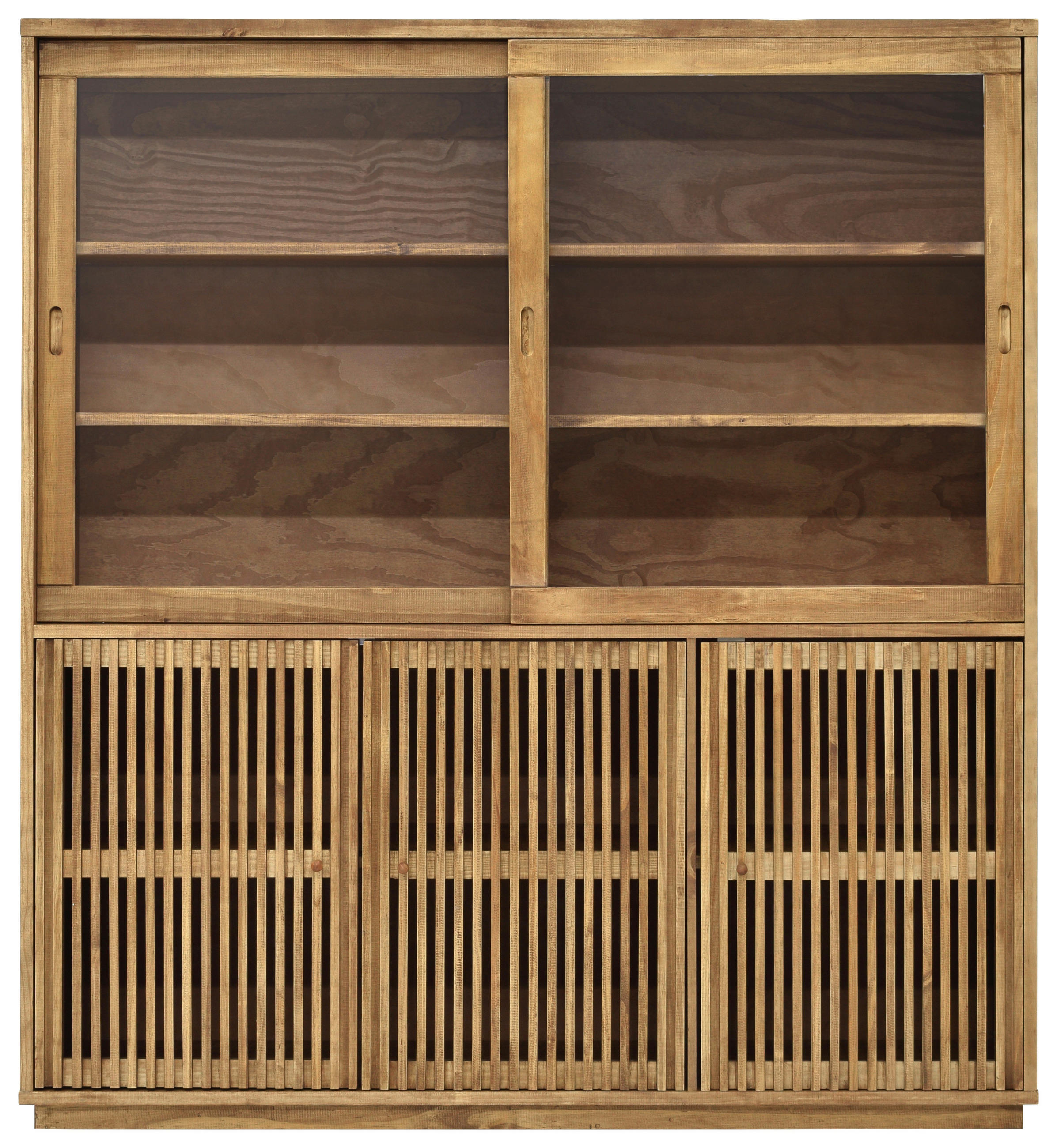 VITRINE in massiv Kiefer Eichefarben  - Eichefarben, MODERN, Holz (166/182/42cm) - MID.YOU